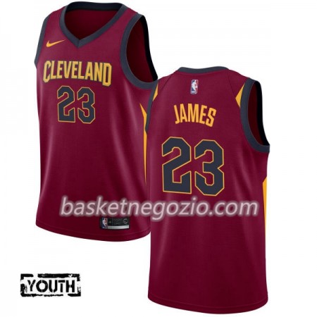 Canotte Bambino Cleveland Cavaliers LeBron James 23 Nike 2017-18 Rosso Swingman